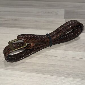 AKE DOCKERS Women’s Brown Genuine Bonded Leather Braided Woven Pattern (34/85)